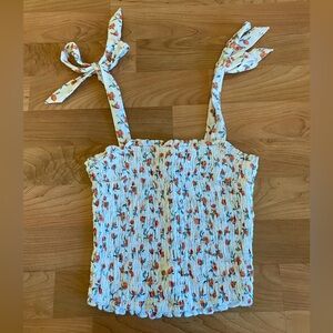 A&F Tie Shoulder Peaches Tank Top